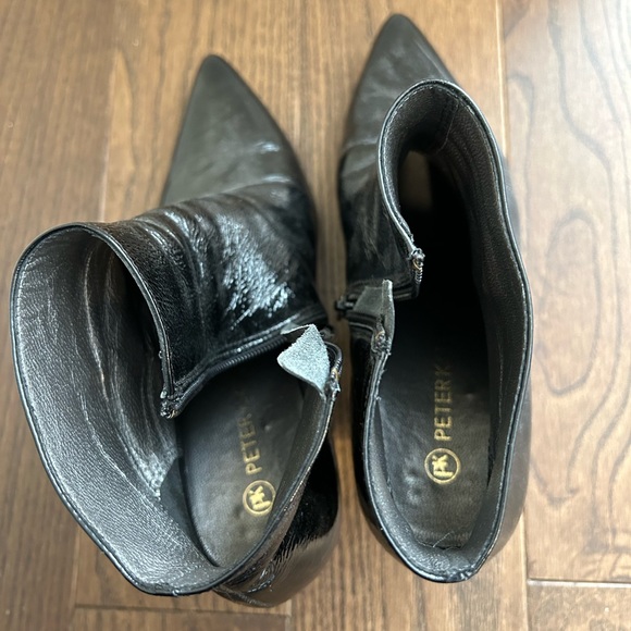 Peter Kaiser Black Leather Heeled Ankle Boot - Picture 3 of 5